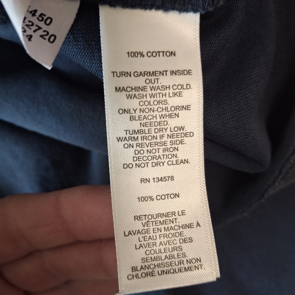 Vineyard Vines Blue Long Sleeve Cropped T Shirt Lobster Logo Print Size XS - Picture 5 of 5